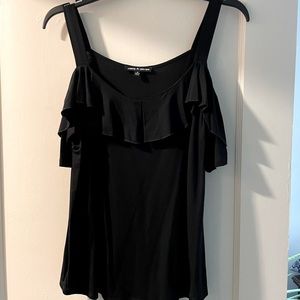 NWOT Cable & Gauge Women’s Black Cold Shoulder Top.  Size Medium.